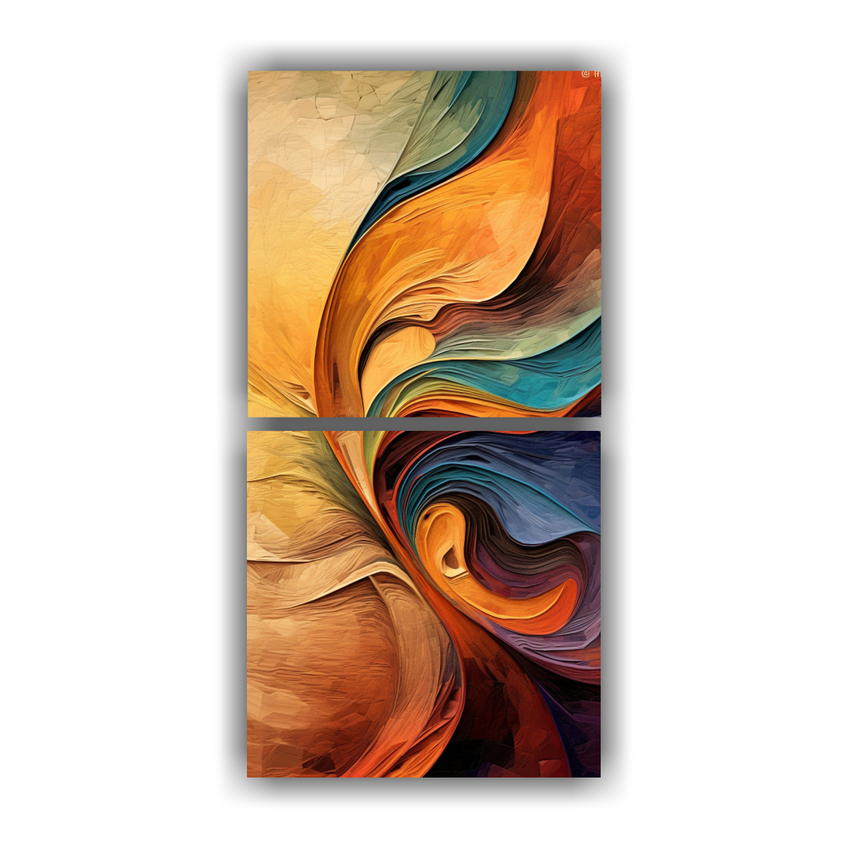 PINTURAS ABSTRACTAS EN TELA SUBLIMADA DE DOS 20X40 CM - 1