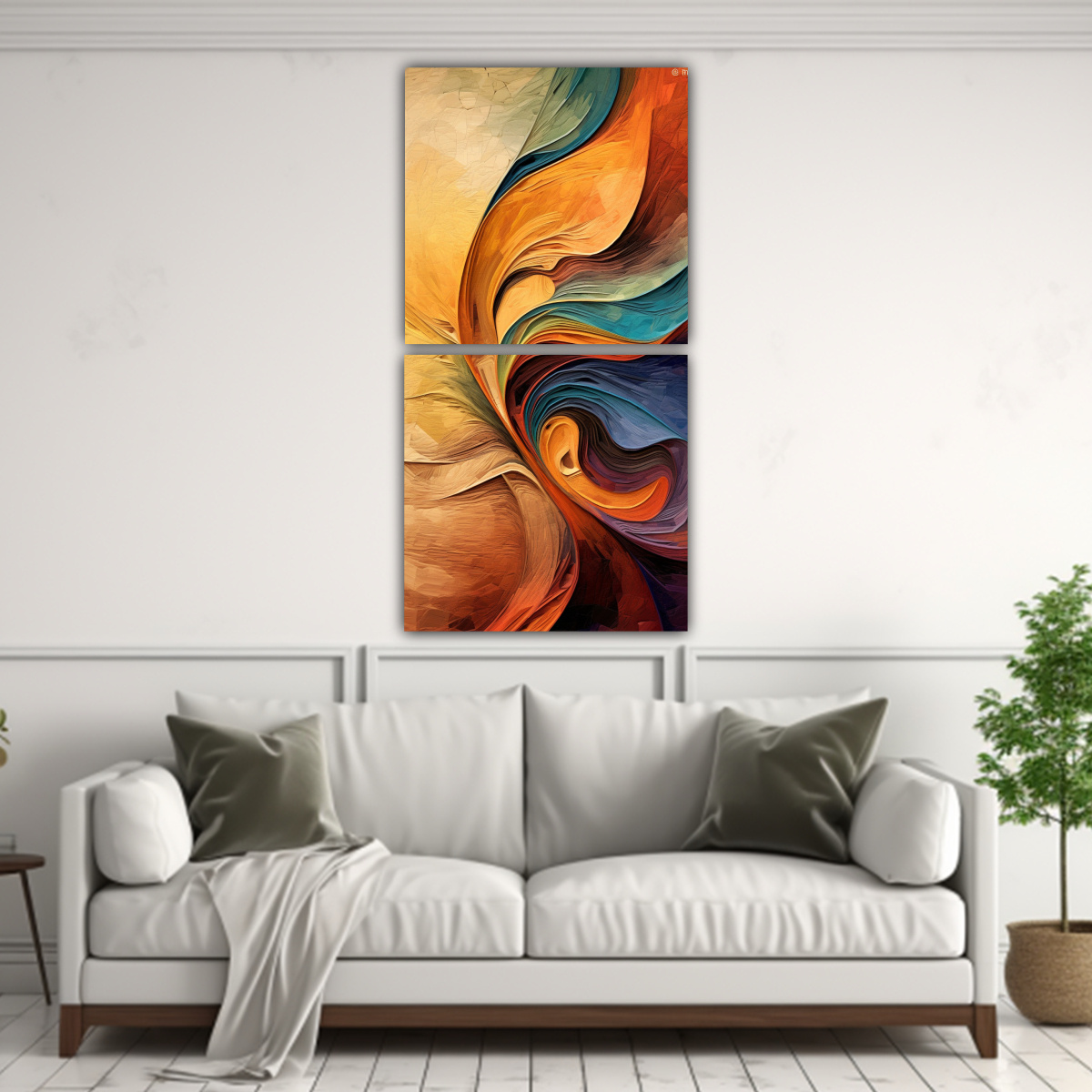 PINTURAS ABSTRACTAS EN TELA SUBLIMADA DE DOS 20X40 CM - 2