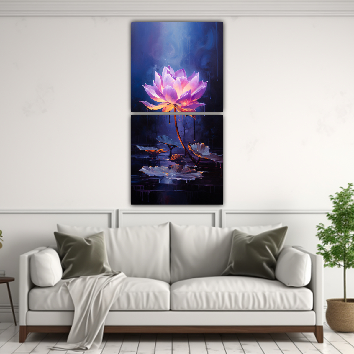 PINTURA EN BASTIDOR ESTILO GALERÍA: DOS TELAS EN 80X160 CM - 2