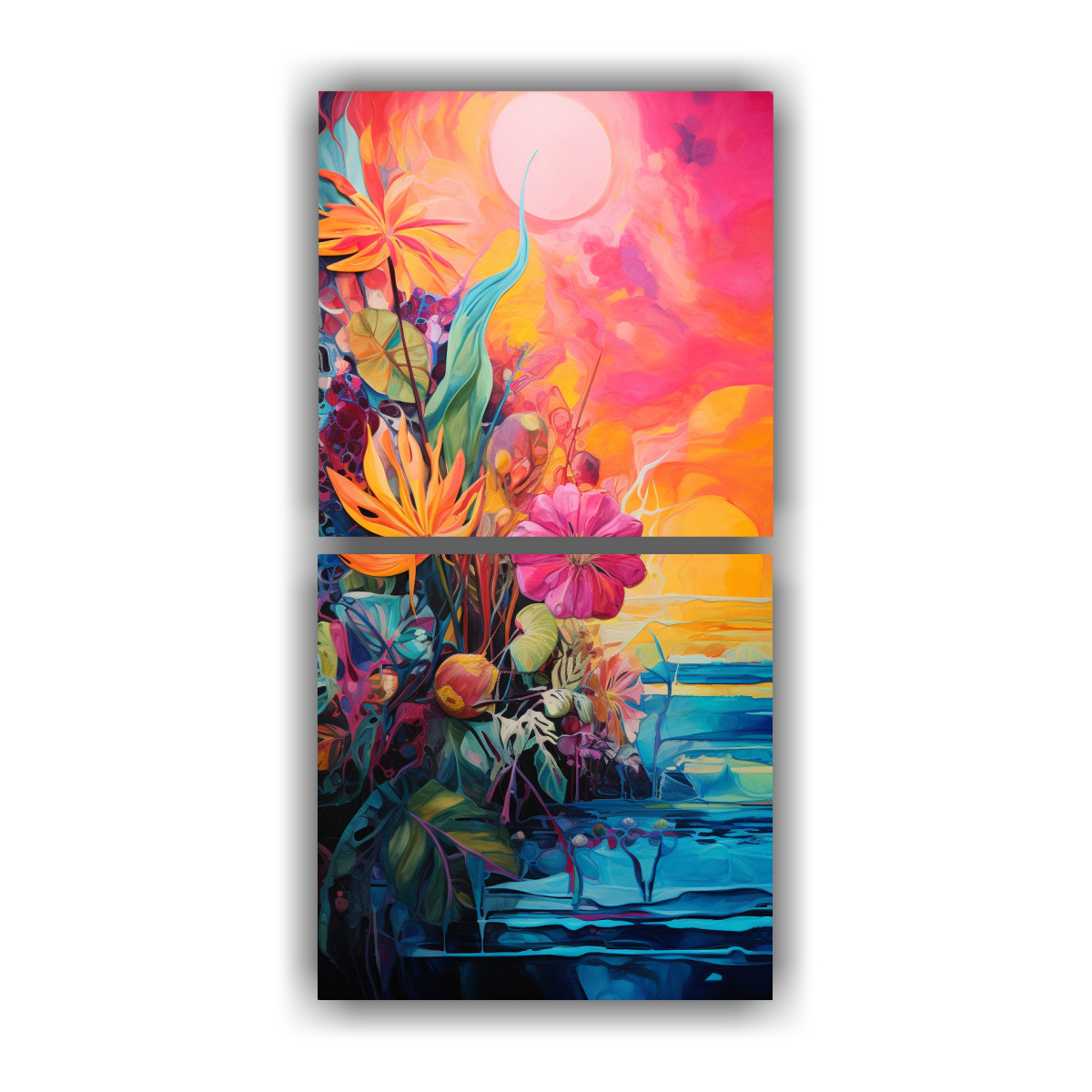 CUADROS MODERNOS ABSTRACTOS FUSIÓN SURREALISMO Y 20X40 CM - 1