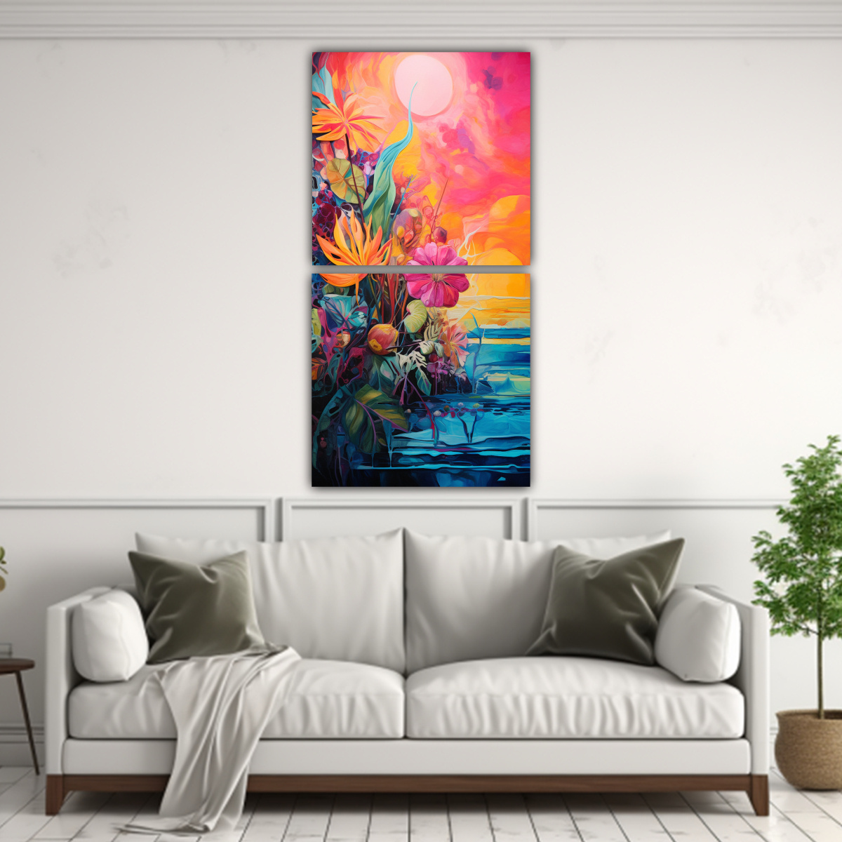 CUADROS MODERNOS ABSTRACTOS FUSIÓN SURREALISMO Y 20X40 CM - 2