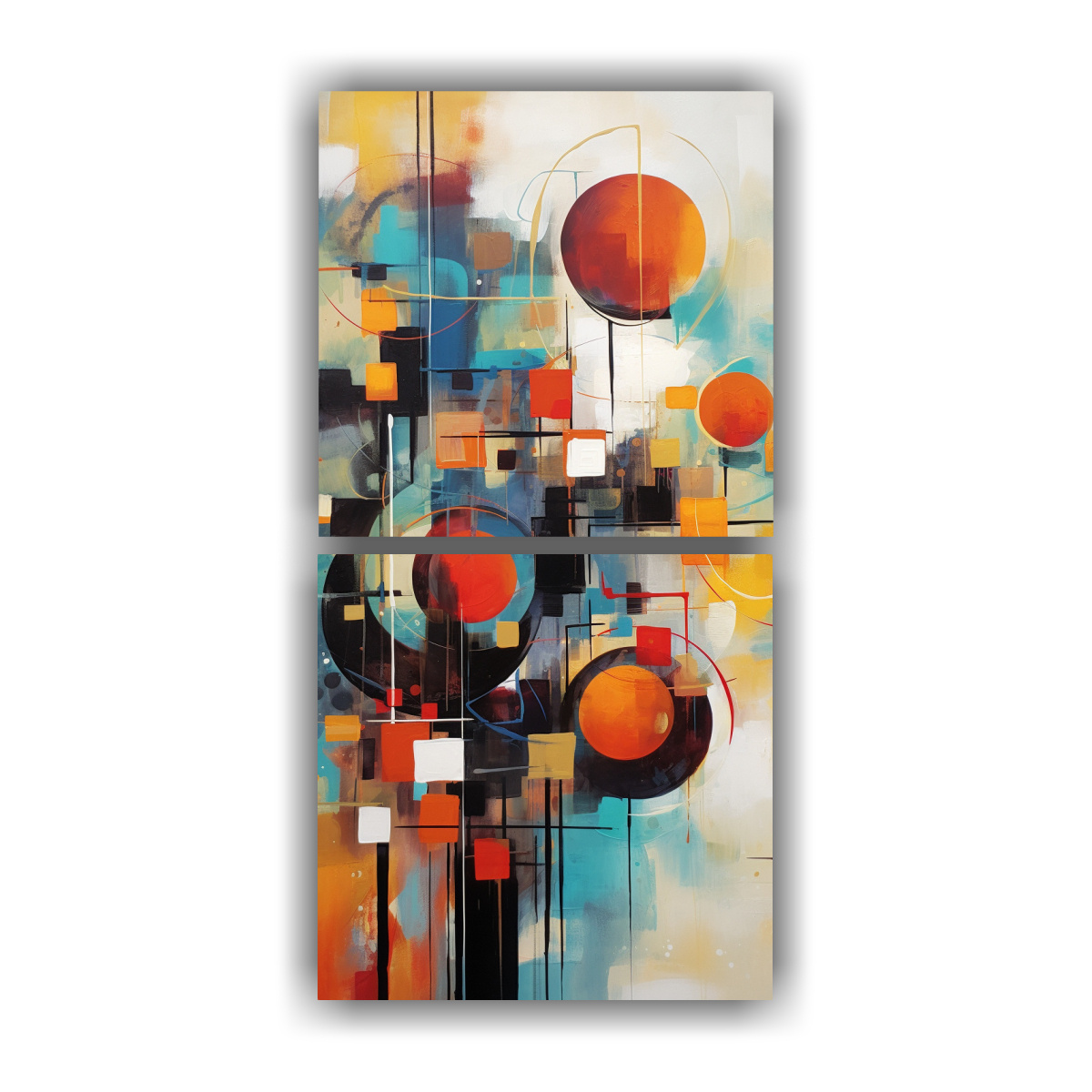 CUADRO ABSTRACTO VERTICAL PARA SALA EN EL ESTILO 60X120 CM - 1