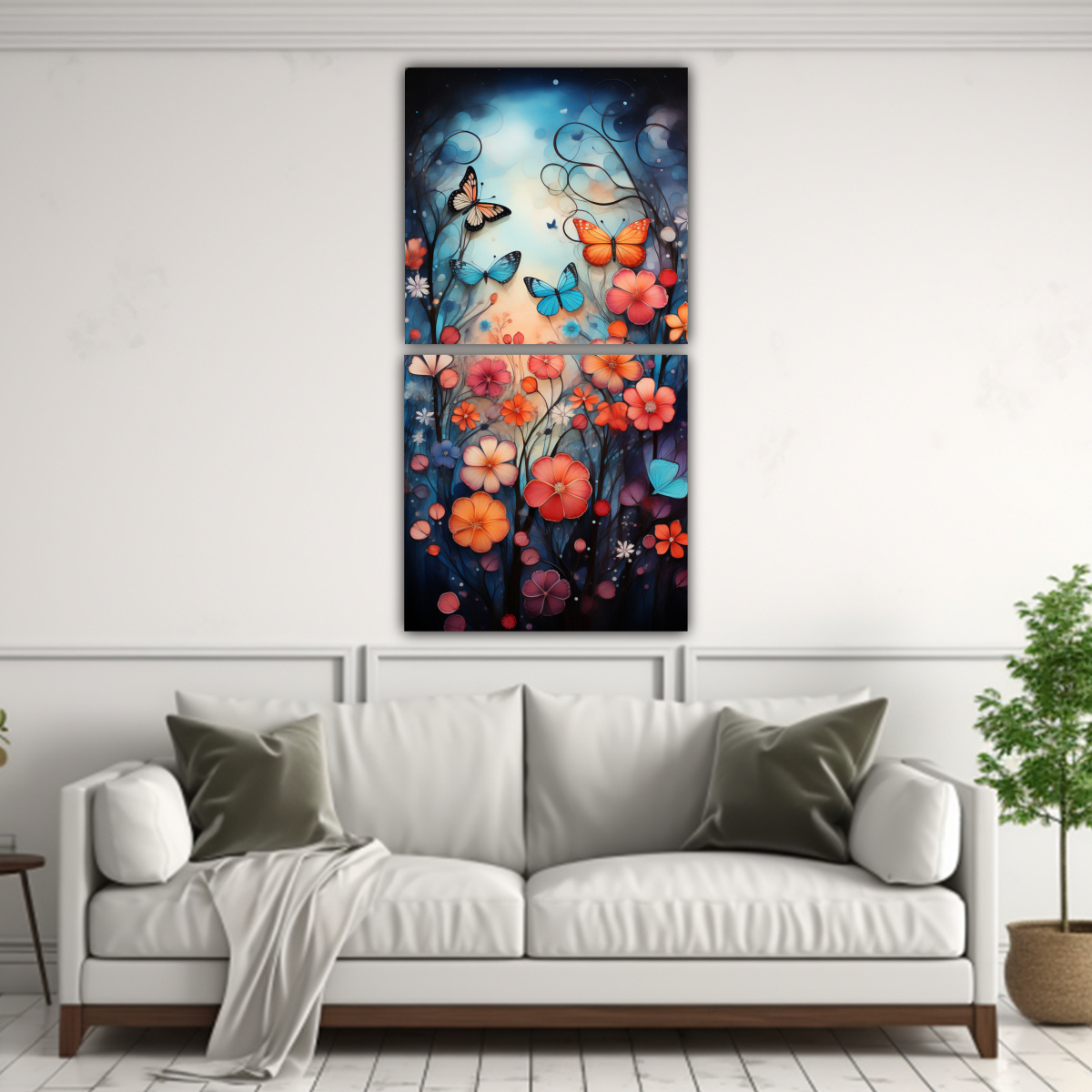 CUADROS DECORATIVOS EXCLUSIVOS CON MARIPOSAS 80X160 CM - 2