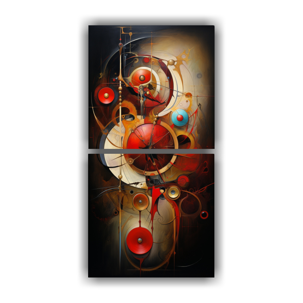 CONJUNTO DE CUADROS ABSTRACTOS EN BASTIDOR ARTE 50X100 CM - 1