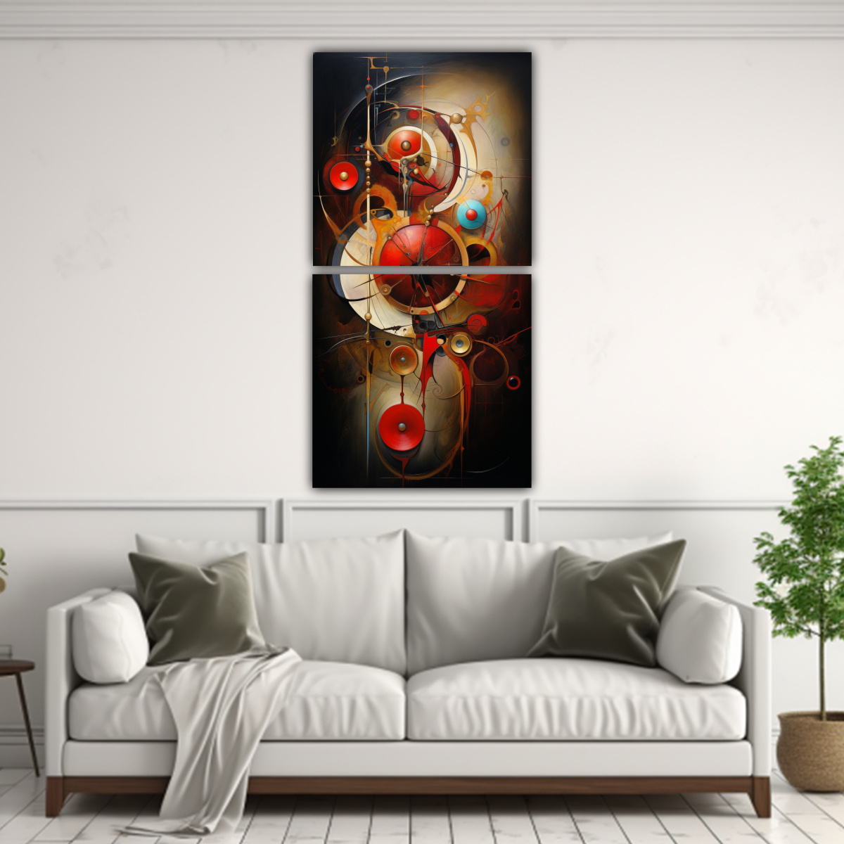 CONJUNTO DE CUADROS ABSTRACTOS EN BASTIDOR ARTE 50X100 CM - 2