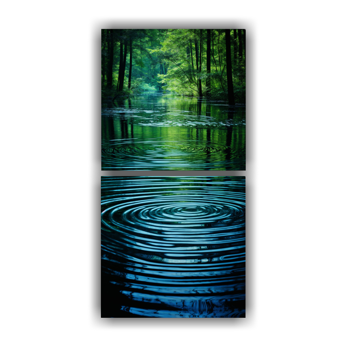 PAISAJE SERENO DE UN ESTANQUE EN EL BOSQUE 50X100 CM - 1