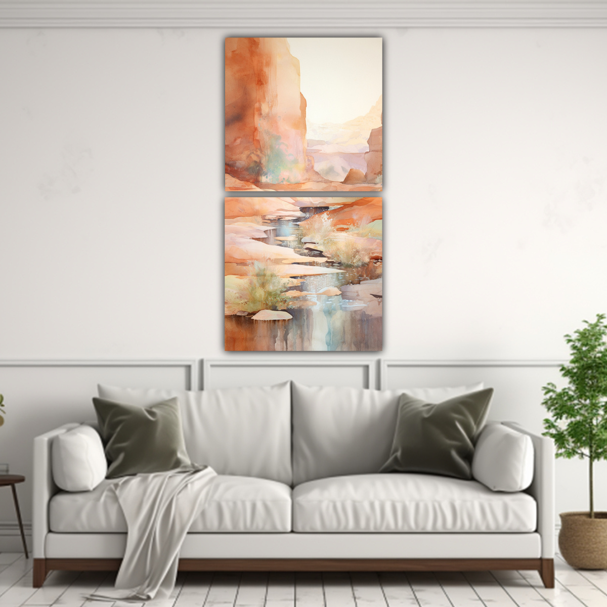 CUADROS DECORATIVOS LUMINOSOS DE DOS LIENZOS CON 80X160 CM - 2