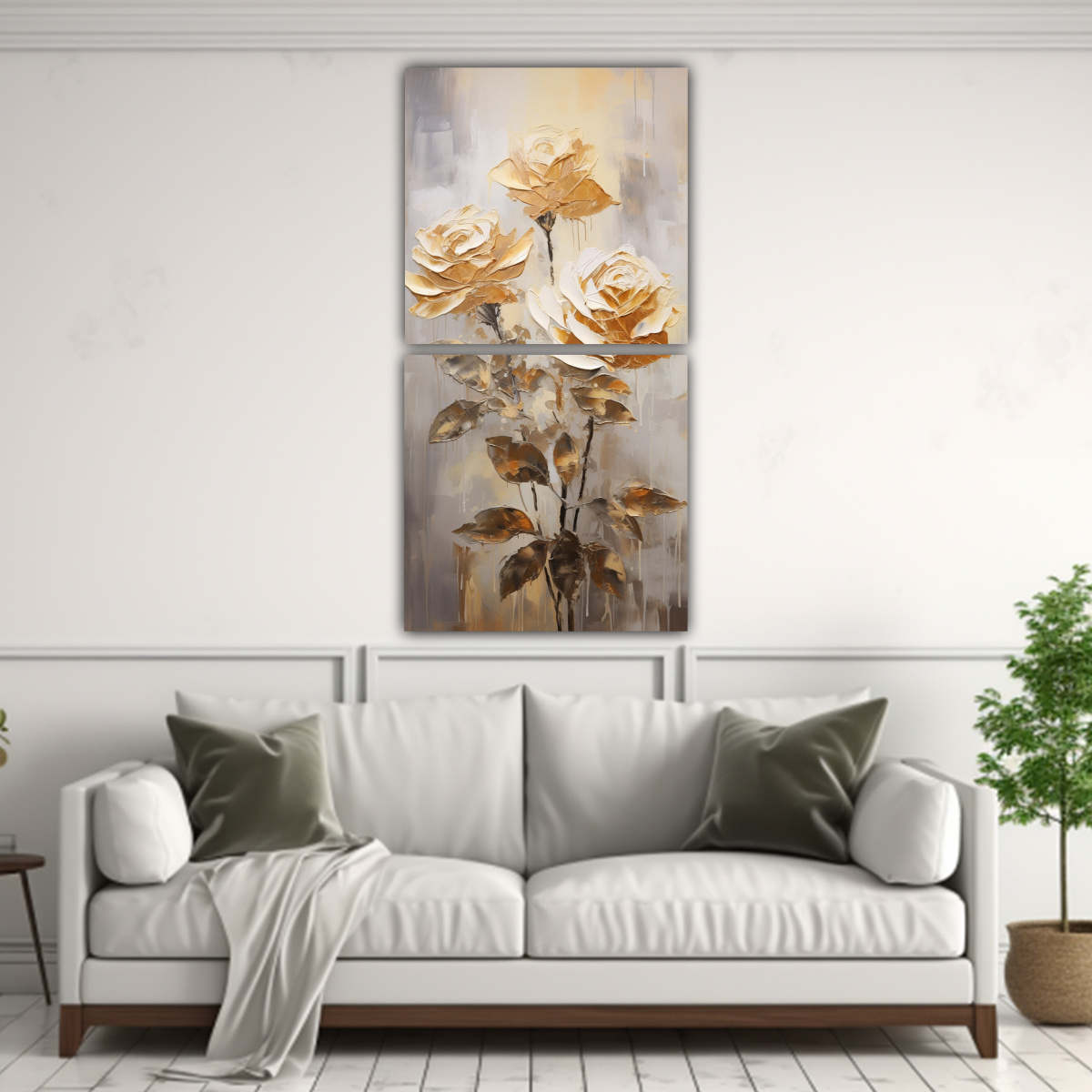 PINTURA EN BASTIDOR ESTILO GALERÍA CON EFECTO 30X60 CM - 2