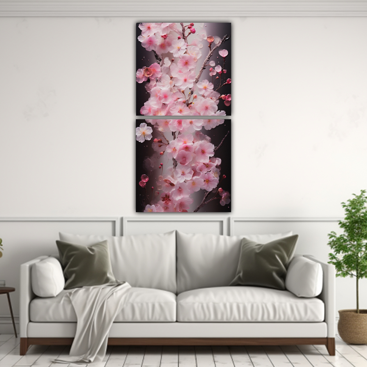 CUADRO LUMINOSA DE LOS EFÍMEROS CEREZOS EN FLOR 60X120 CM - 2