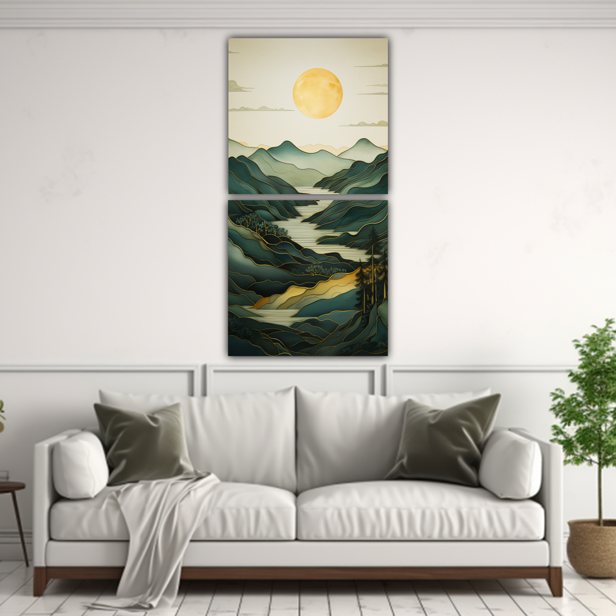 PAISAJES SURREALISTAS MINIMALISTAS DE MONTAÑAS 40X80 CM - 2