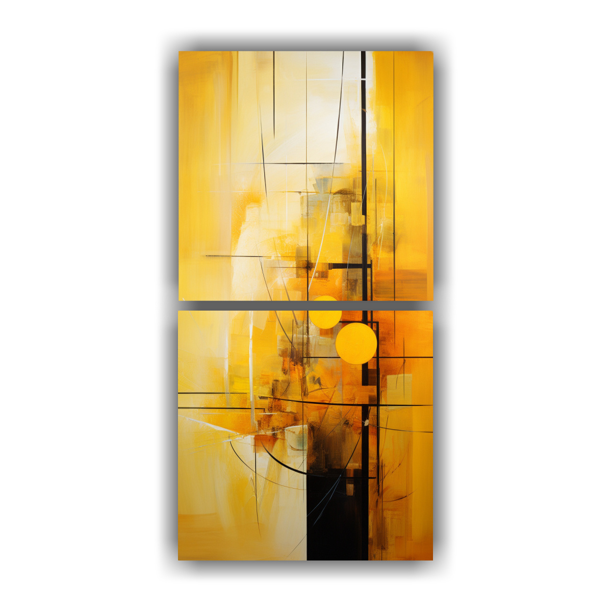 CUADROS DISEÑO VISUAL AMARILLOS 20X40 CM - 1