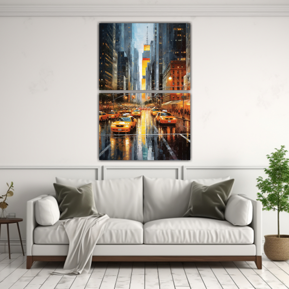 ARTE LIENZO EXPRESIÓN LINEAL NUEVA YORK PAISAJE 40X60 CM - 2