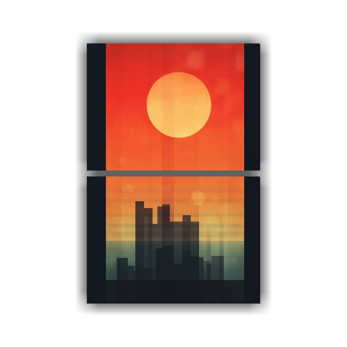 PINTURAS DECORATIVAS DE ATARDECER MINIMALISTA EN 60X80 CM - 1