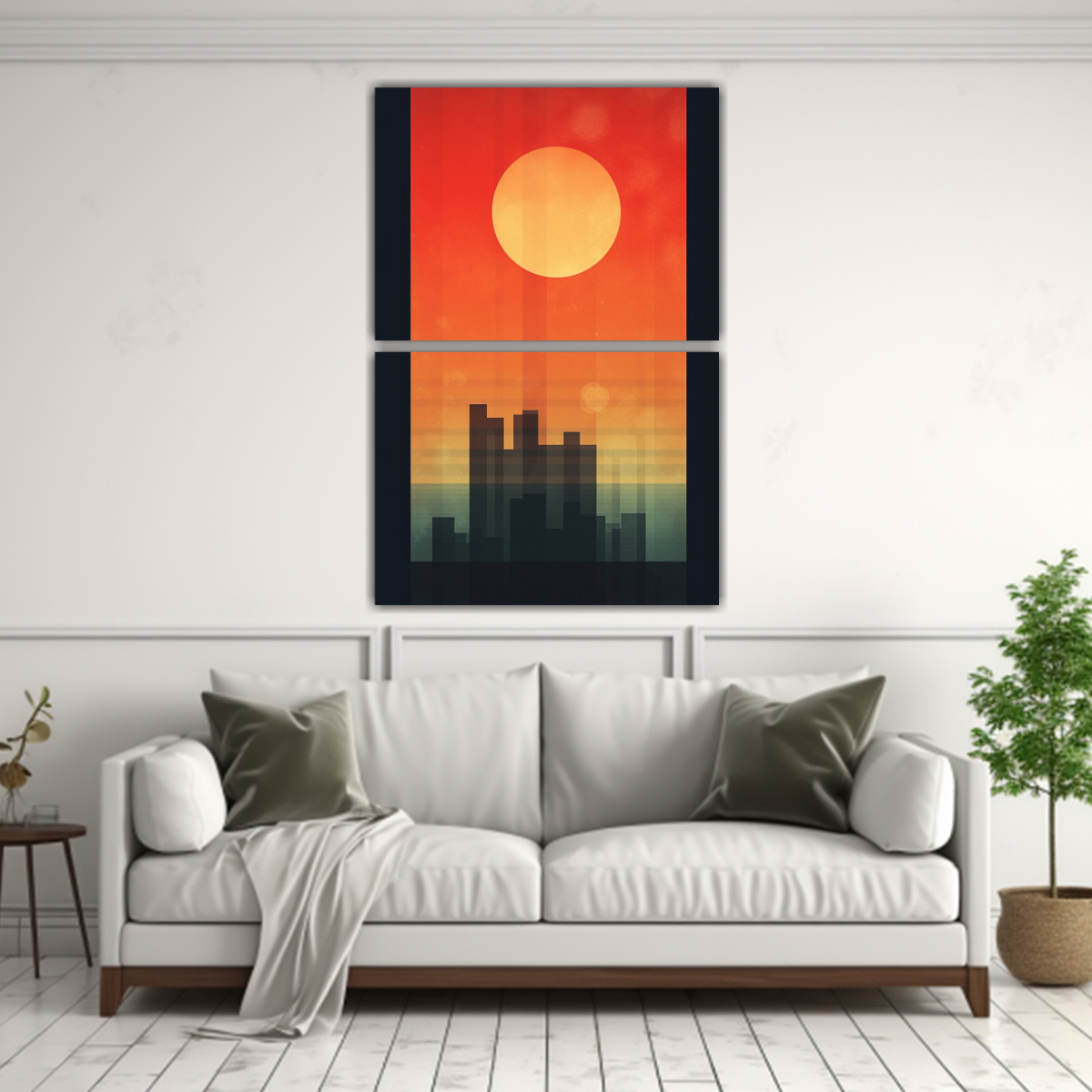 PINTURAS DECORATIVAS DE ATARDECER MINIMALISTA EN 60X80 CM - 2