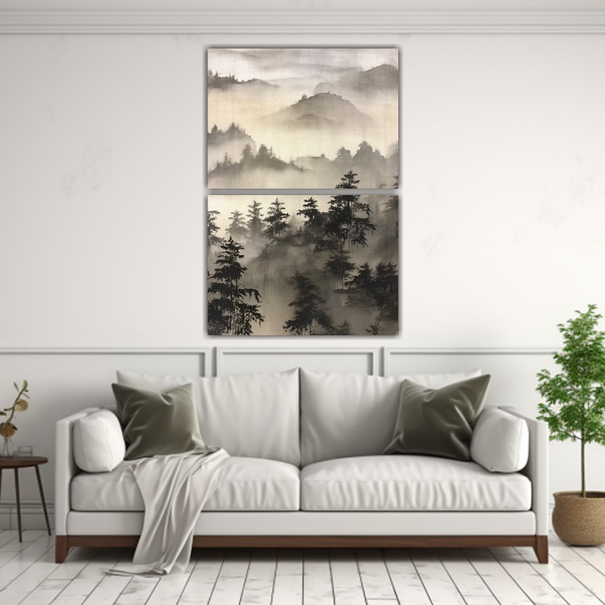 CUADROS DECORATIVOS DE ÁRBOLES Y NUBES EN LAS 120X160 CM - 2