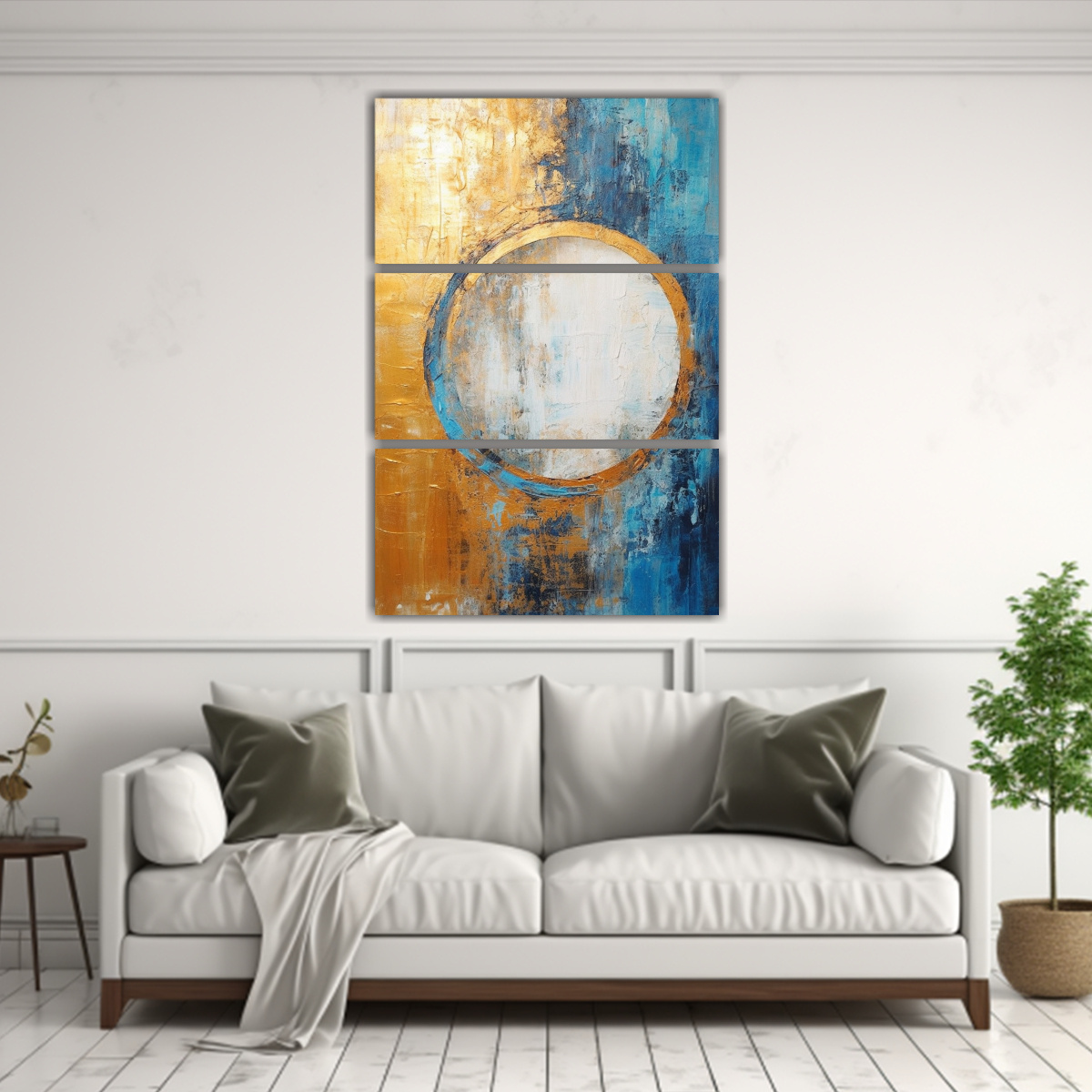 CUADRO DECORATIVO CÍRCULO AZUL EN LIENZO DE ALTA 70X105 CM - 2