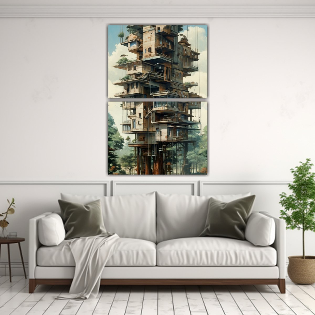 PINTURAS DECORATIVAS DE ARQUITECTURA VINTAGE DOS 60X80 CM - 2
