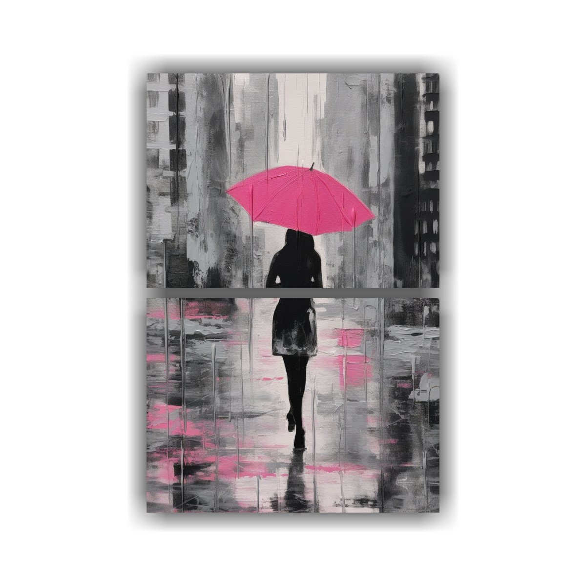 PINTURA ABSTRACTA EN BLANCO Y NEGRO: MUJER 40X60 CM - 1