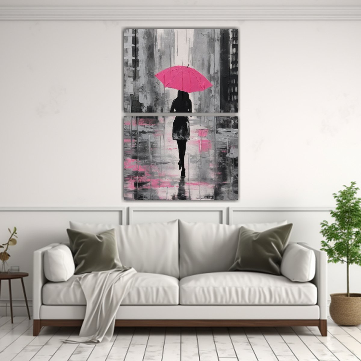 PINTURA ABSTRACTA EN BLANCO Y NEGRO: MUJER 40X60 CM - 2