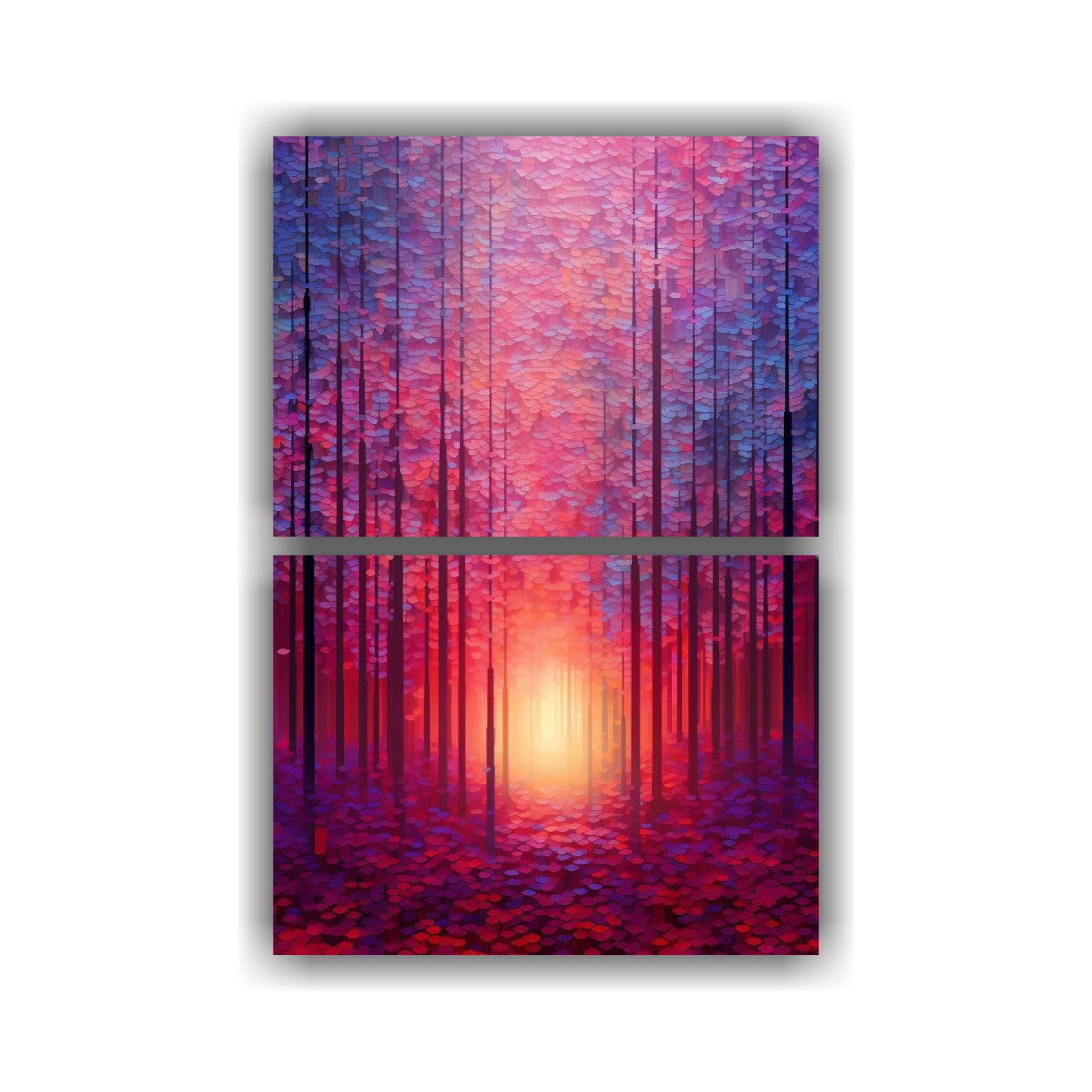 PINTURAS DECORATIVAS DE BOSQUE PIXELADO DURADERO 30X40 CM - 1