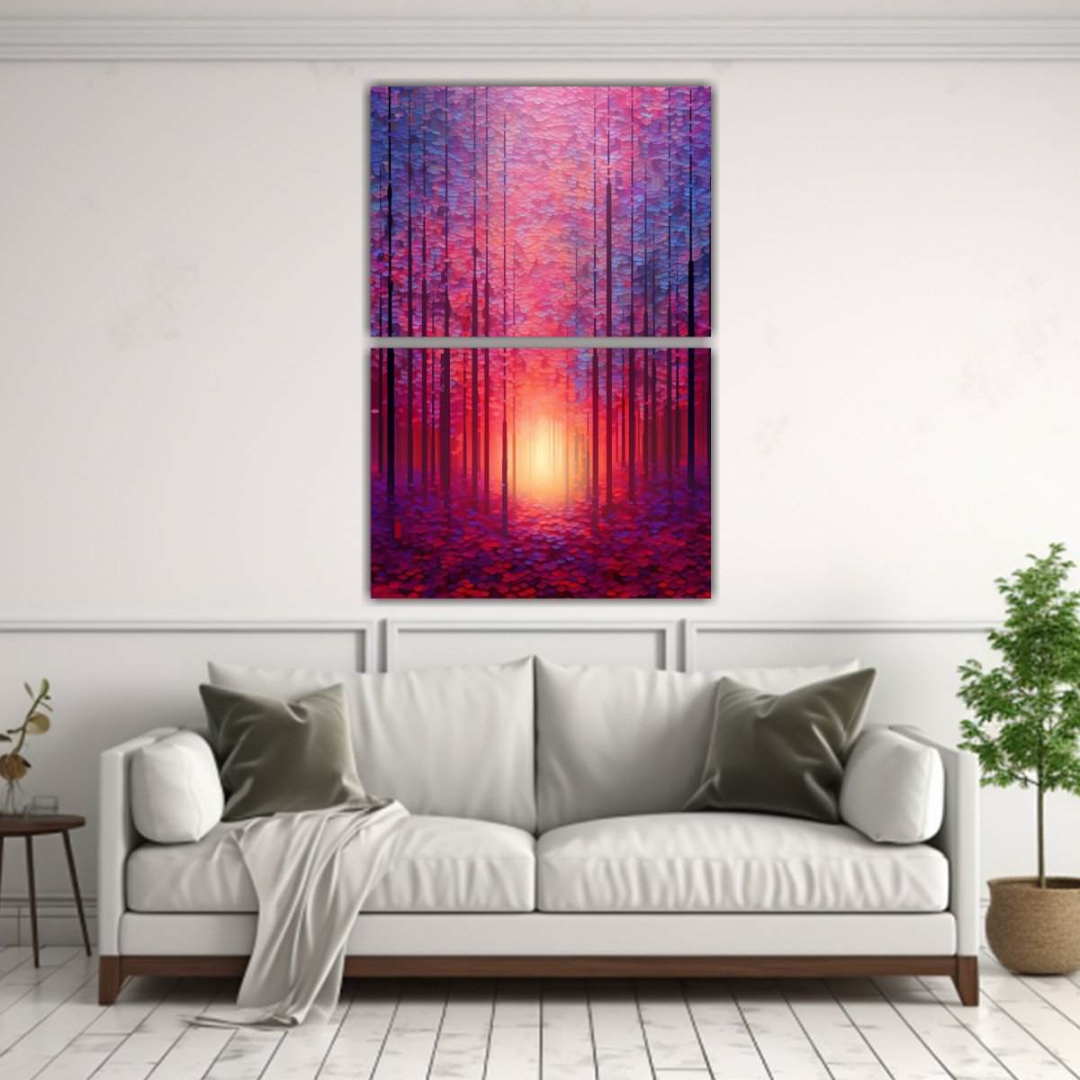 PINTURAS DECORATIVAS DE BOSQUE PIXELADO DURADERO 30X40 CM - 2