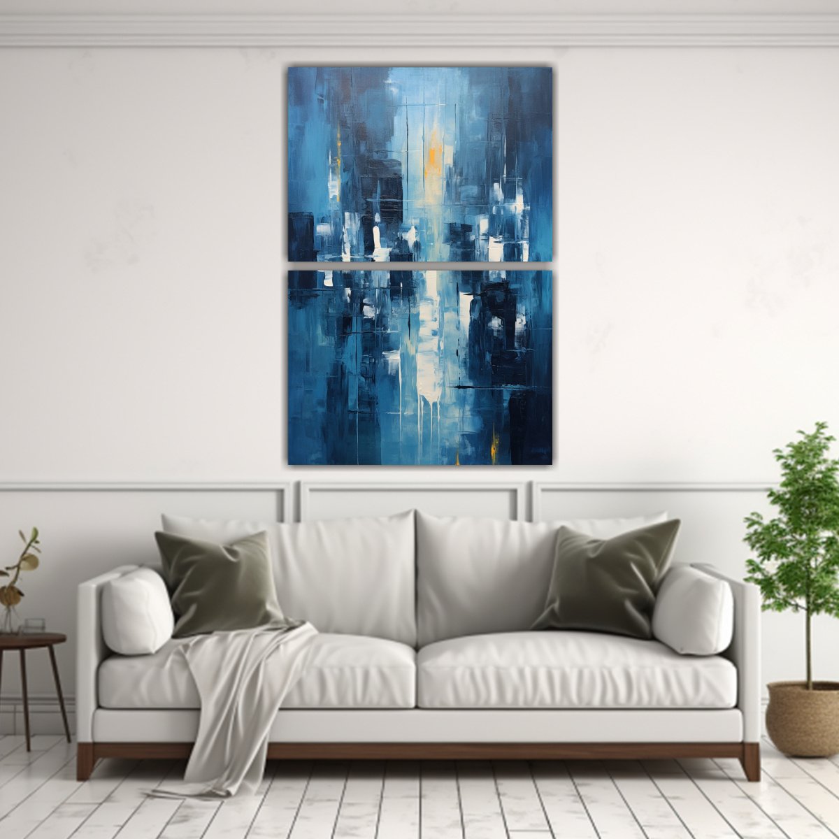 CUADROS MODERNOS ABSTRACTOS AZUL ÓLEO SOBRE 60X80 CM - 2