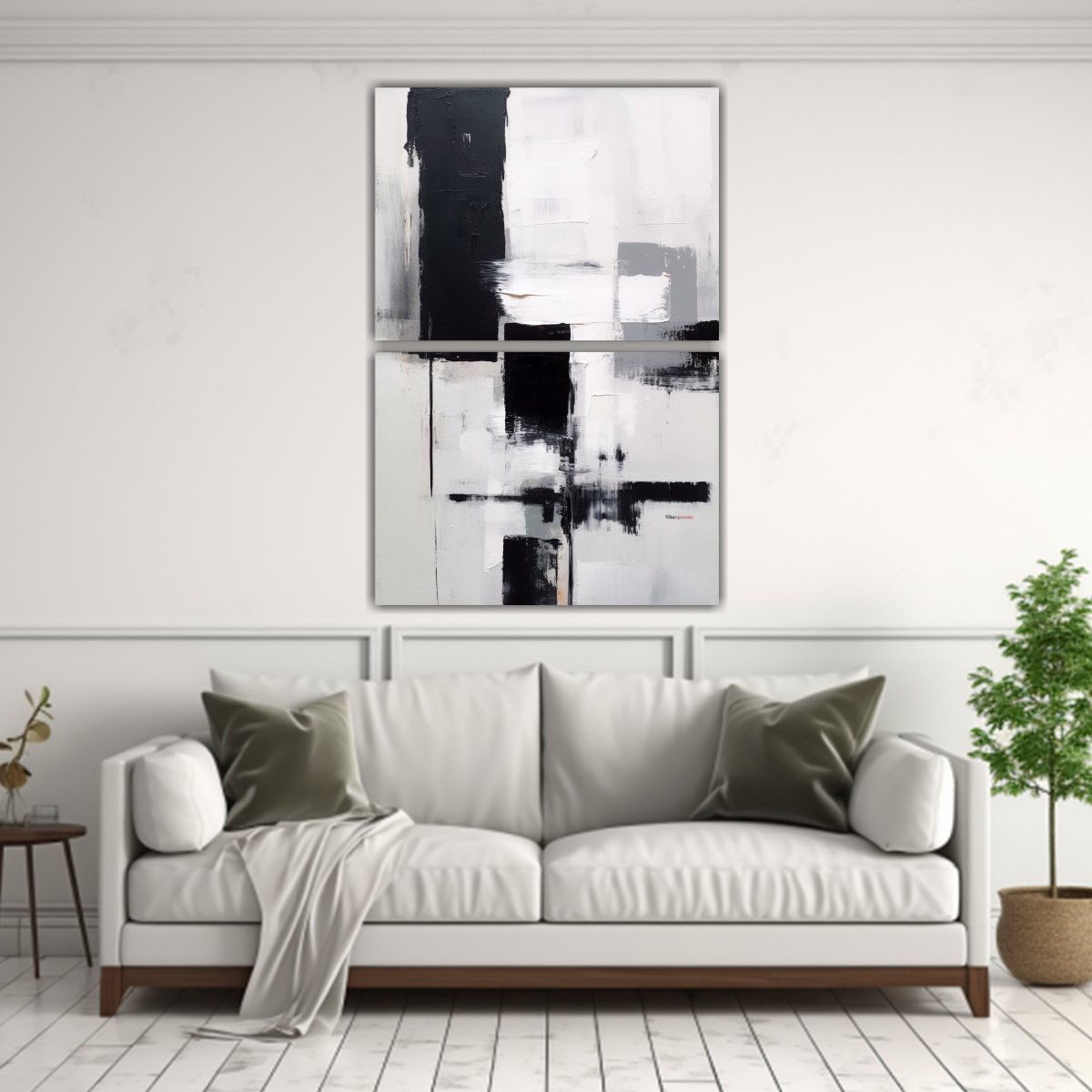 SET 2 TELAS BASTIDOR CONCEPTO SIMÉTRICO ARTE 80X120 CM - 2
