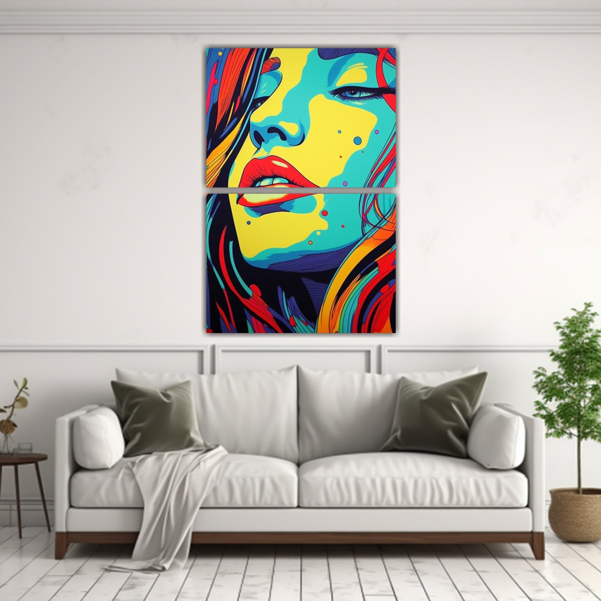 CUADRO DE DISEÑO CON EFECTO VISUAL Y MUJER 65X100 CM - 2