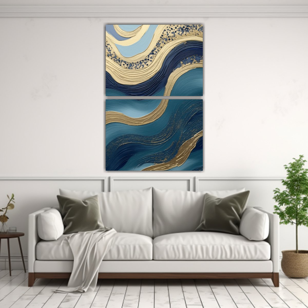 IMPRESIÓN DE LIENZO ESTILO PINTURA AZUL MARINO 75X100 CM - 2