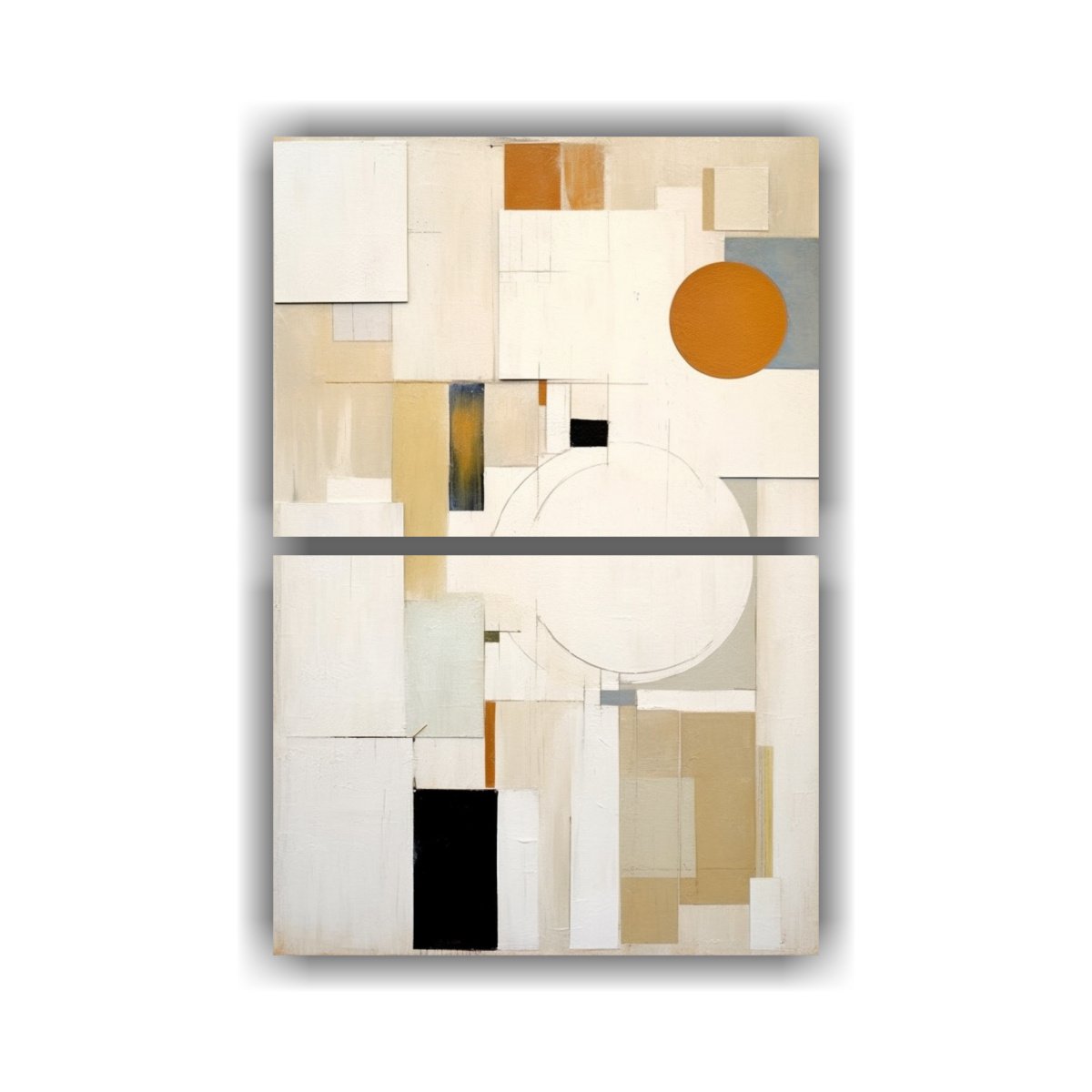 ARTE BLANCO SOBRE BLANCO EN ESTILO SUPREMATISTA: 50X80 CM - 1