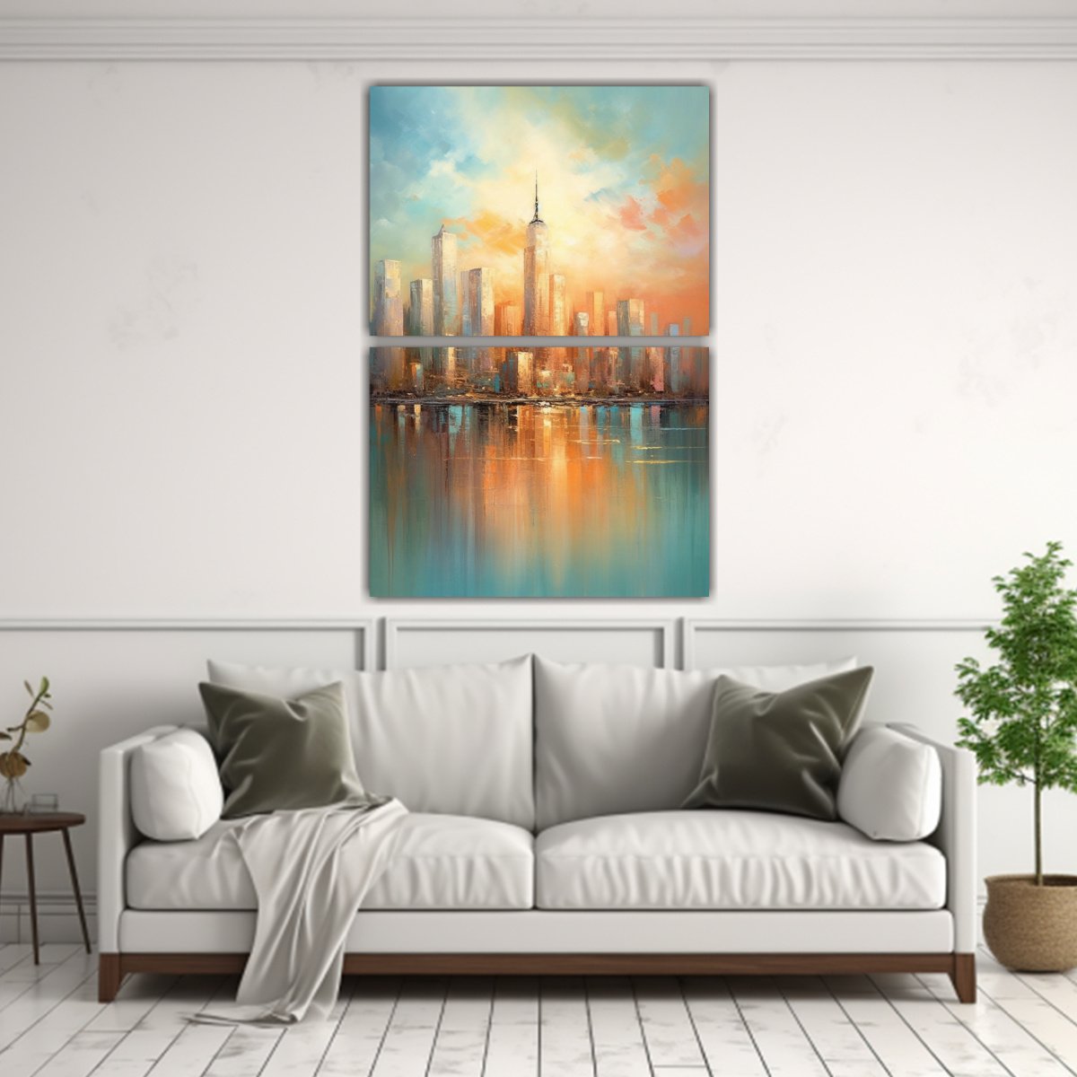 SET 2 LIENZOS IMPRESO PAISAJE URBANO EN ESTILO DE 50X80 CM - 2