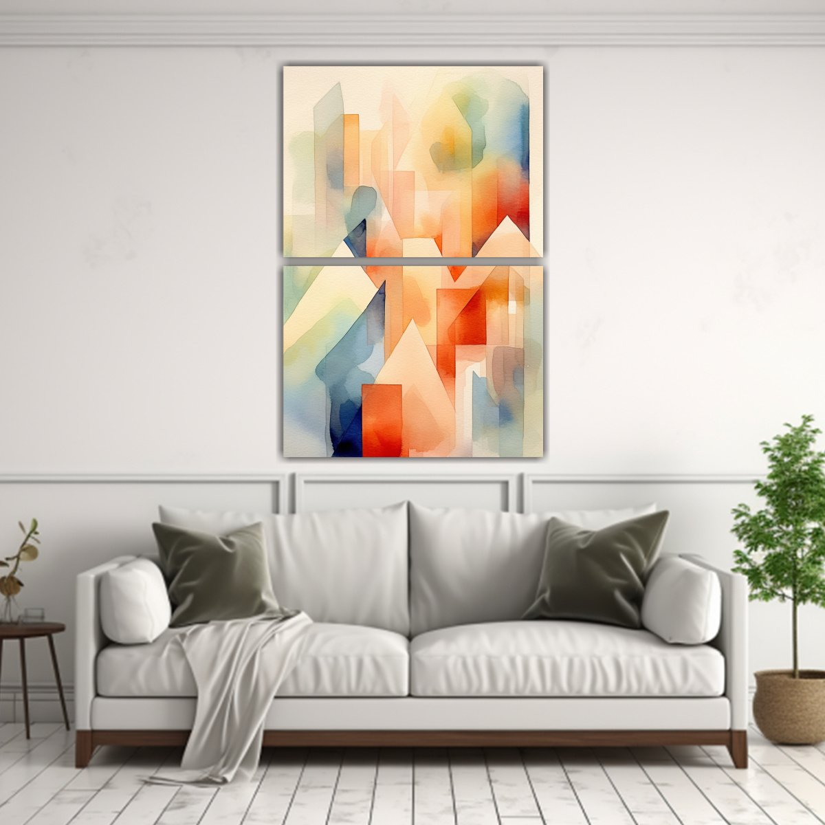 CUADROS ABSTRACTOS MODERNOS DE AGUA PINTURA 50X80 CM - 2