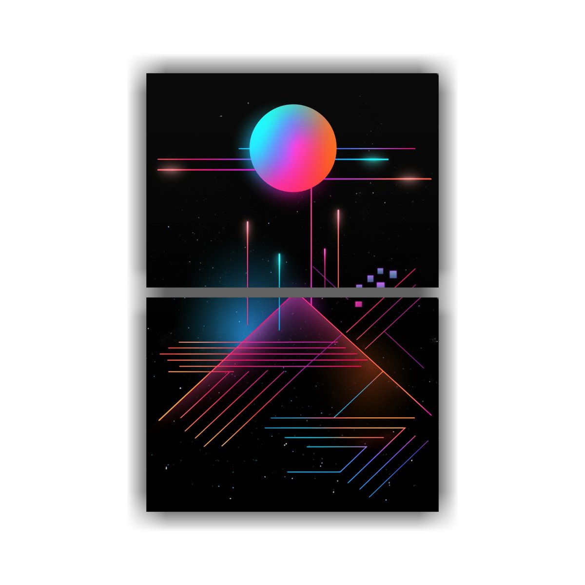 CUADROS GEOMÉTRICOS MINIMALISTAS EN BLANCO Y 50X80 CM - 1