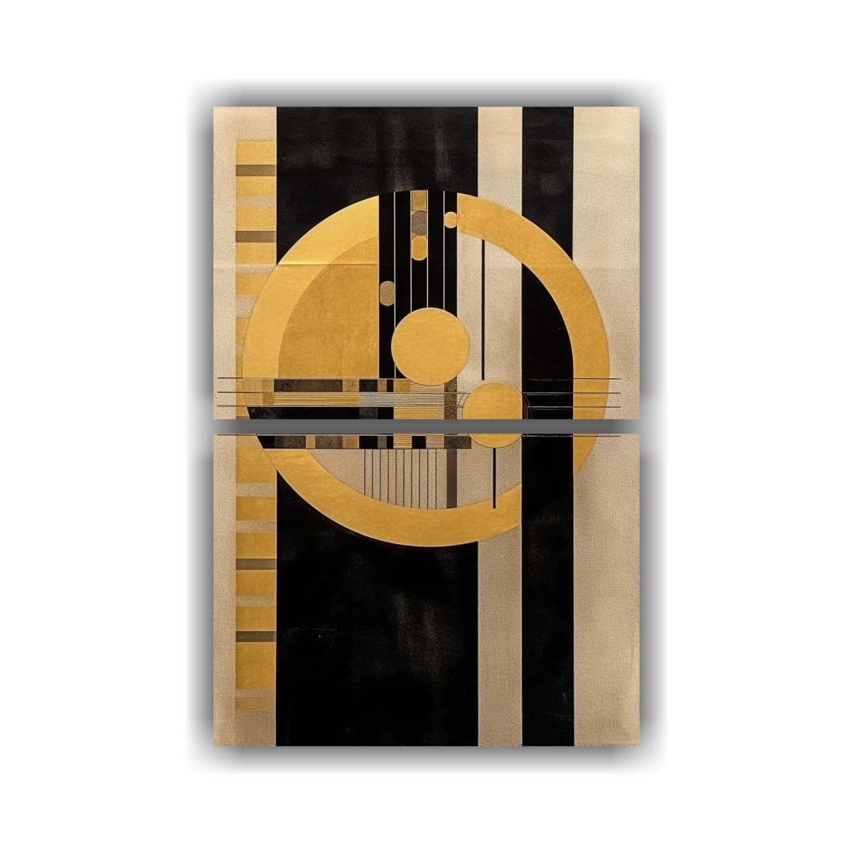 PINTURAS DE PARED DE LÍNEA ELEGANTE CIRCLE NEGRO 50X80 CM - 1