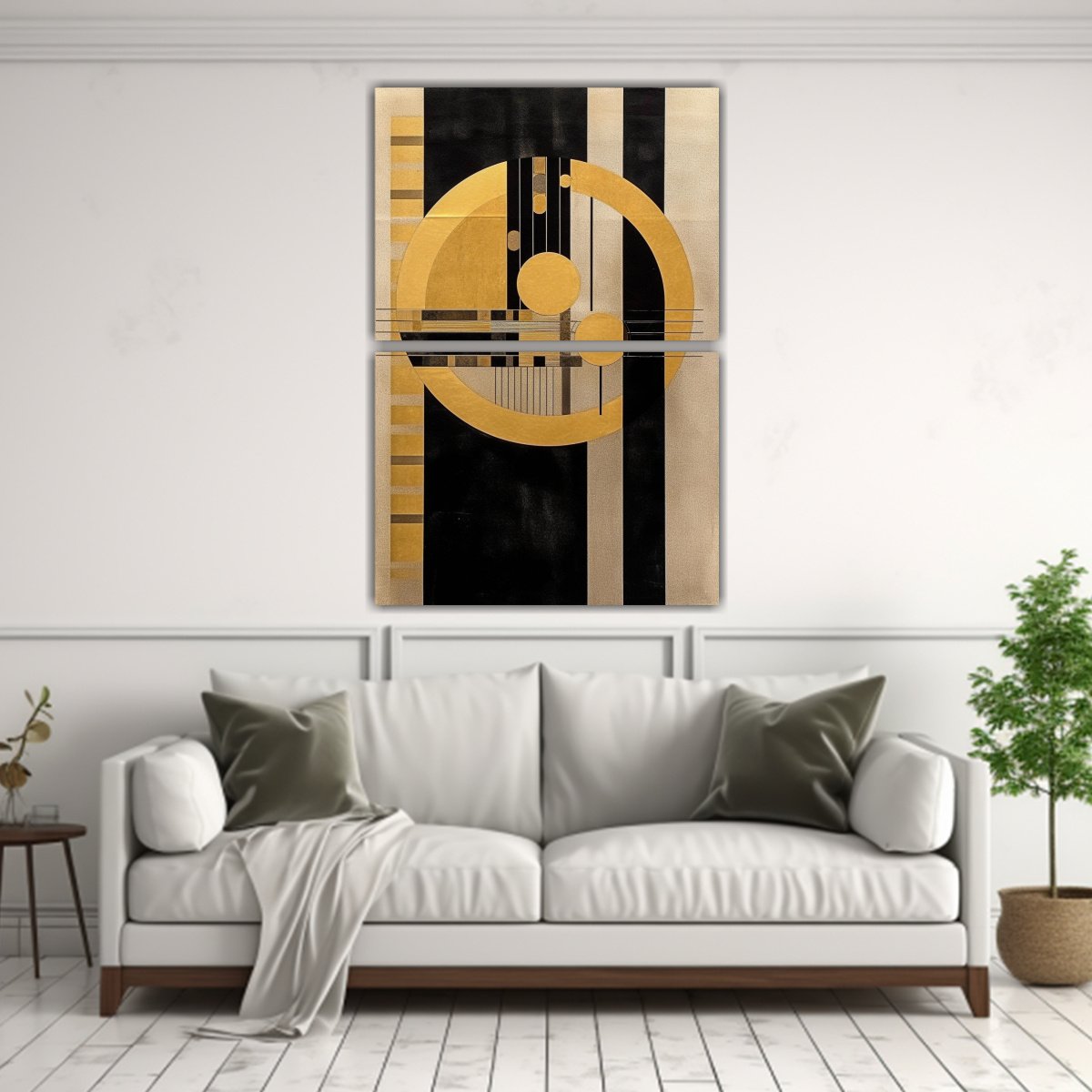 PINTURAS DE PARED DE LÍNEA ELEGANTE CIRCLE NEGRO 50X80 CM - 2
