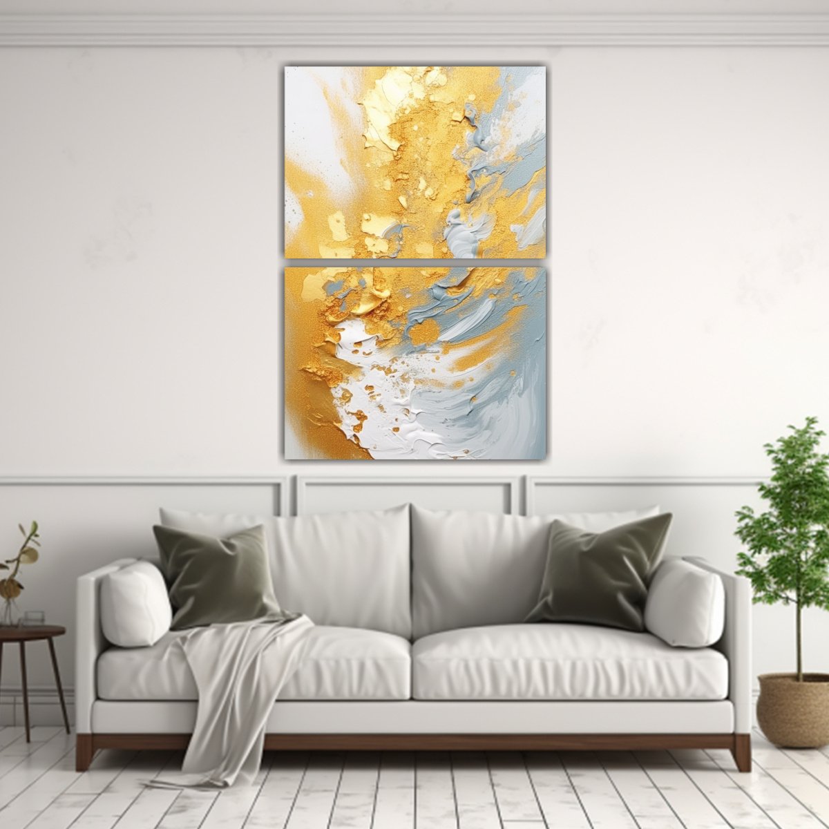 PINTURA DE ENSUEÑO ABSTRACTA EN BAÑO DE ORO 60X80 CM - 2