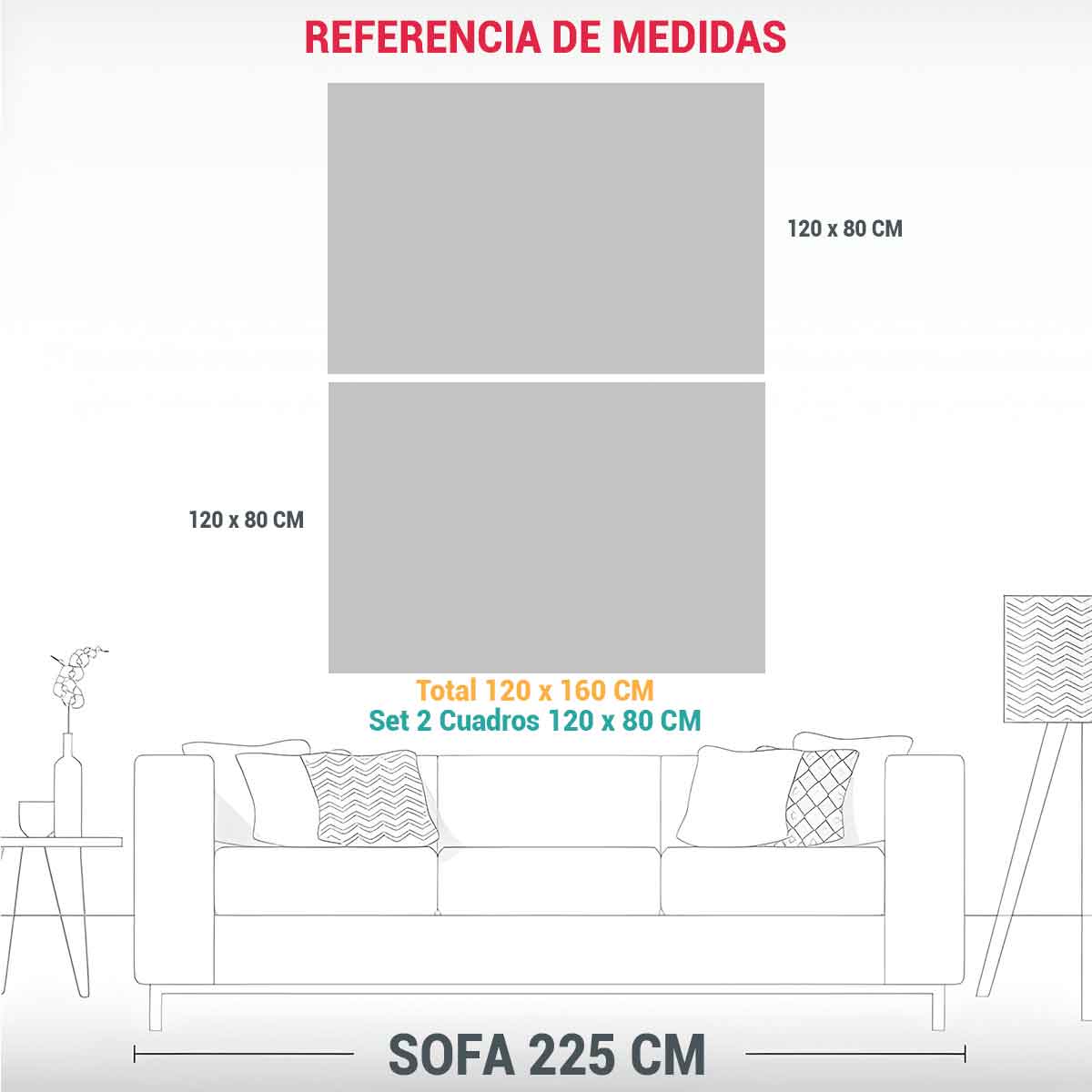 PINTURAS DECORATIVAS ABSTRACTAS SET DE 2 TONOS 120X160 CM - 3