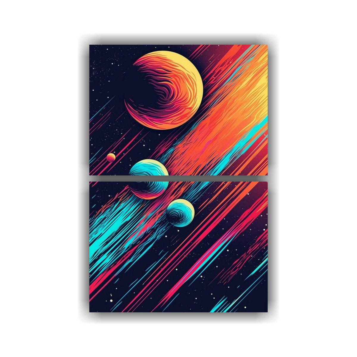 DÍPTICO ACUARELA ESTILO CÓMIC DE ARTE 45X60 CM - 1