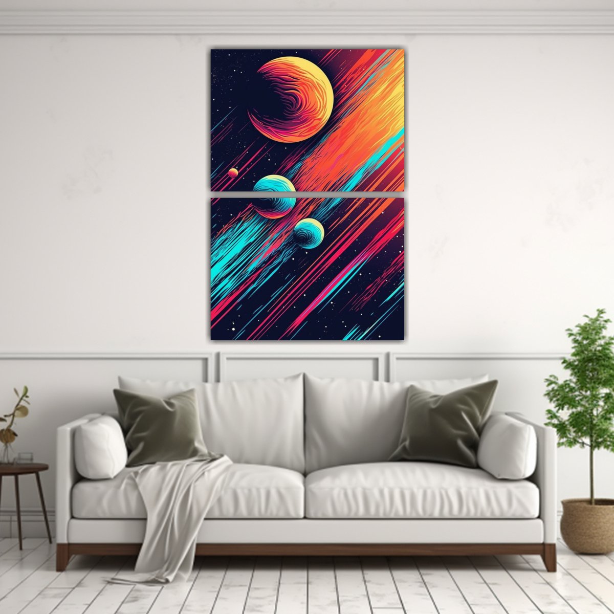 DÍPTICO ACUARELA ESTILO CÓMIC DE ARTE 45X60 CM - 2
