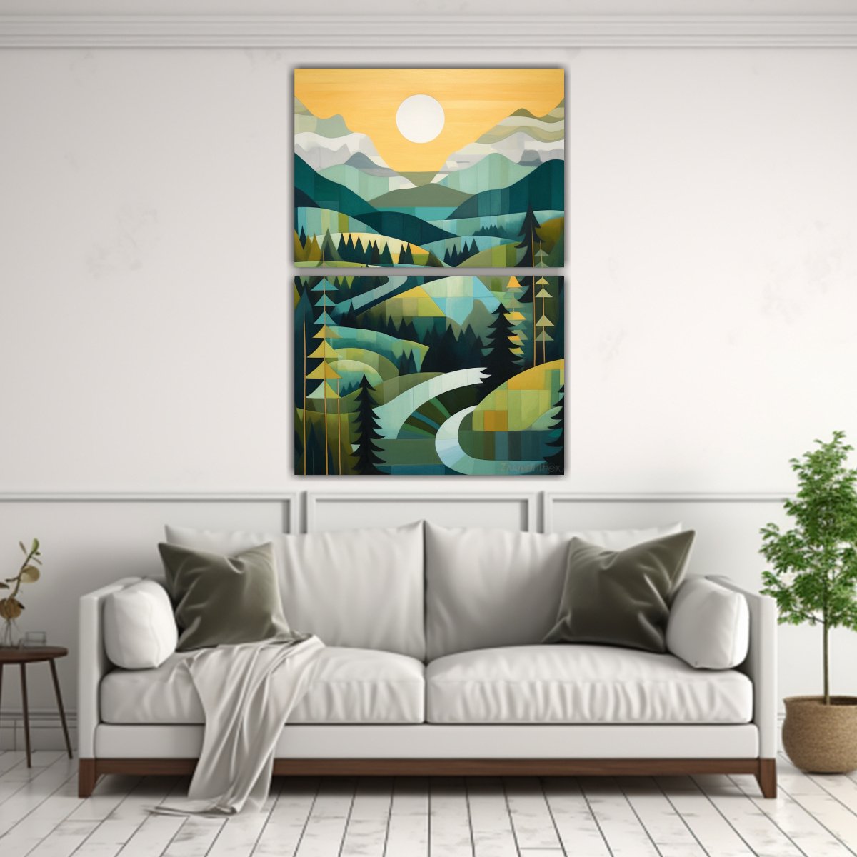 PINTURA AL ÓLEO LIENZO COLINAS MONTAÑAS 60X80 CM - 2