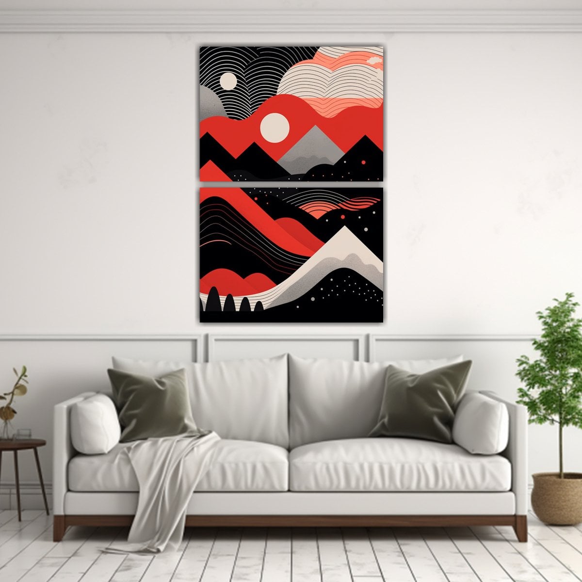 CUADROS MODERNOS CON PAISAJE ABSTRACTO DE 65X100 CM - 2