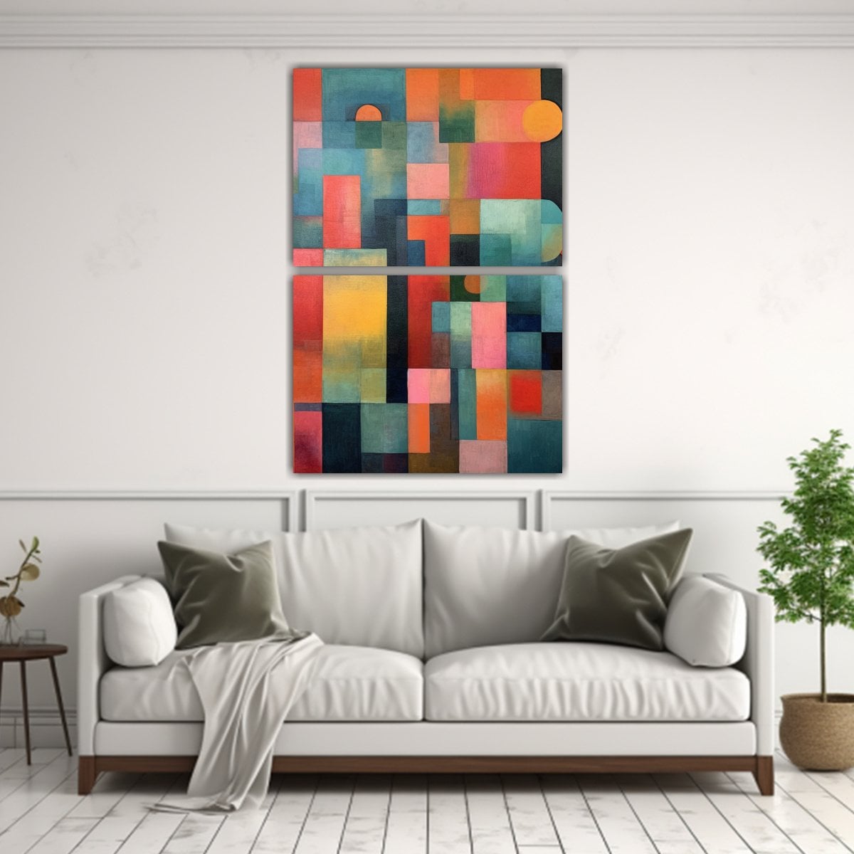 PINTURA ABSTRACTA ESTILO PAUL KLEE DE ALTA CALIDAD 30X40 CM - 2