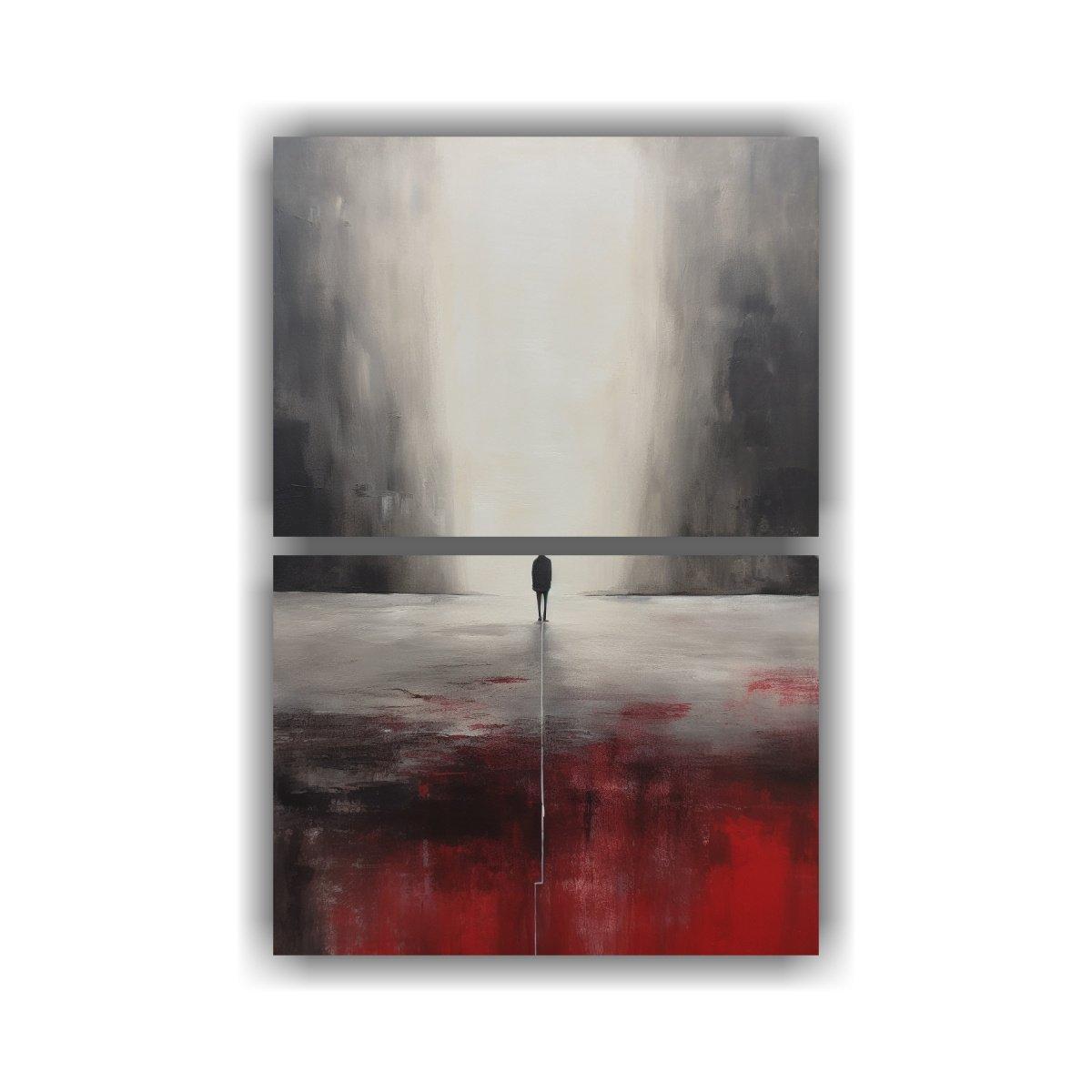 PINTURA DE PERSONA EN BLANCO Y NEGRO ARTE DE 120X160 CM - 1