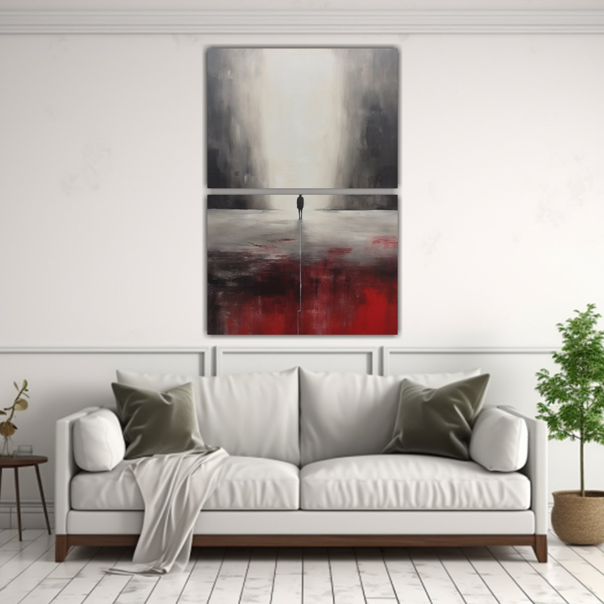 PINTURA DE PERSONA EN BLANCO Y NEGRO ARTE DE 120X160 CM - 2