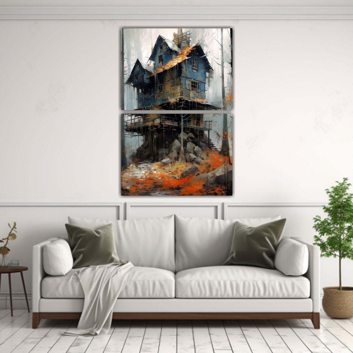 DOS PINTURAS ACUARELA CLÁSICAS DE UNA CASA EN EL 30X40 CM - 2