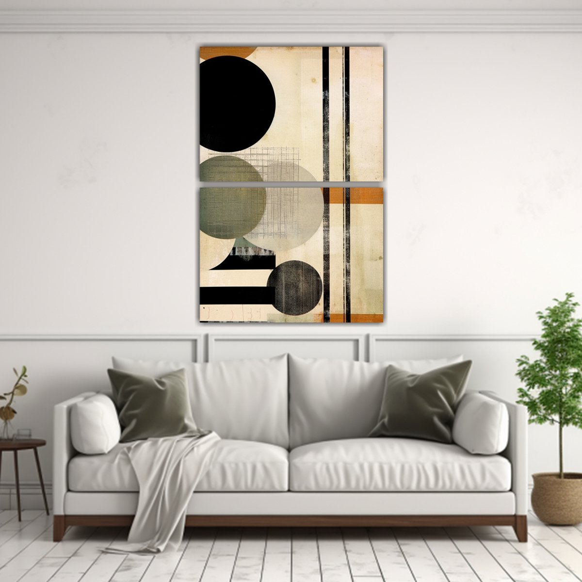 CUADRO DE DECORACIÓN DE LÍNEAS FINAS EN BLANCO 50X80 CM - 2