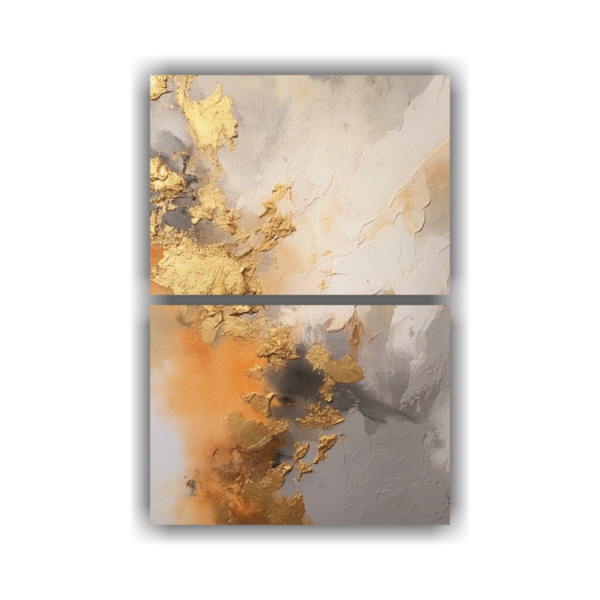 PINTURA ABSTRACTA VINTAGE EN TONOS DORADOS Y 120X160 CM - 1