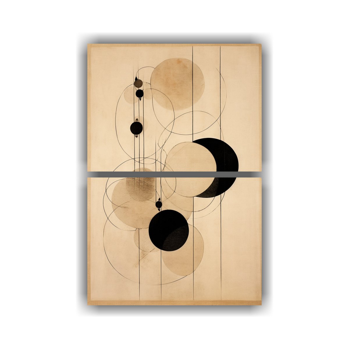 PINTURA ABSTRACTA DE PARED CON CÍRCULOS SOBRE 120X160 CM - 1