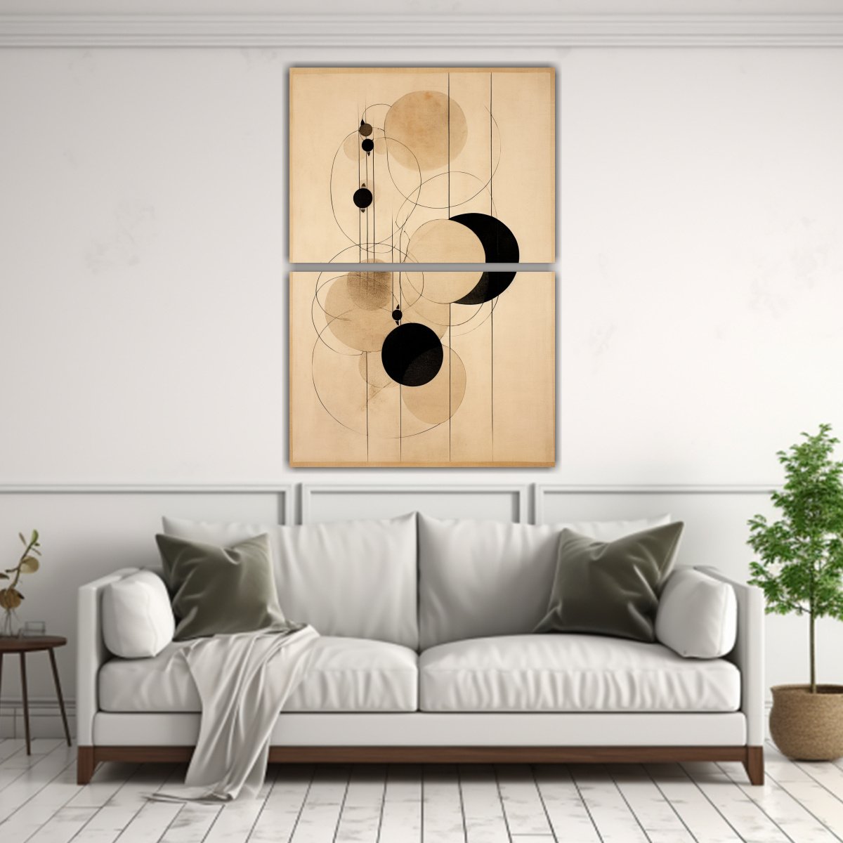 PINTURA ABSTRACTA DE PARED CON CÍRCULOS SOBRE 120X160 CM - 2