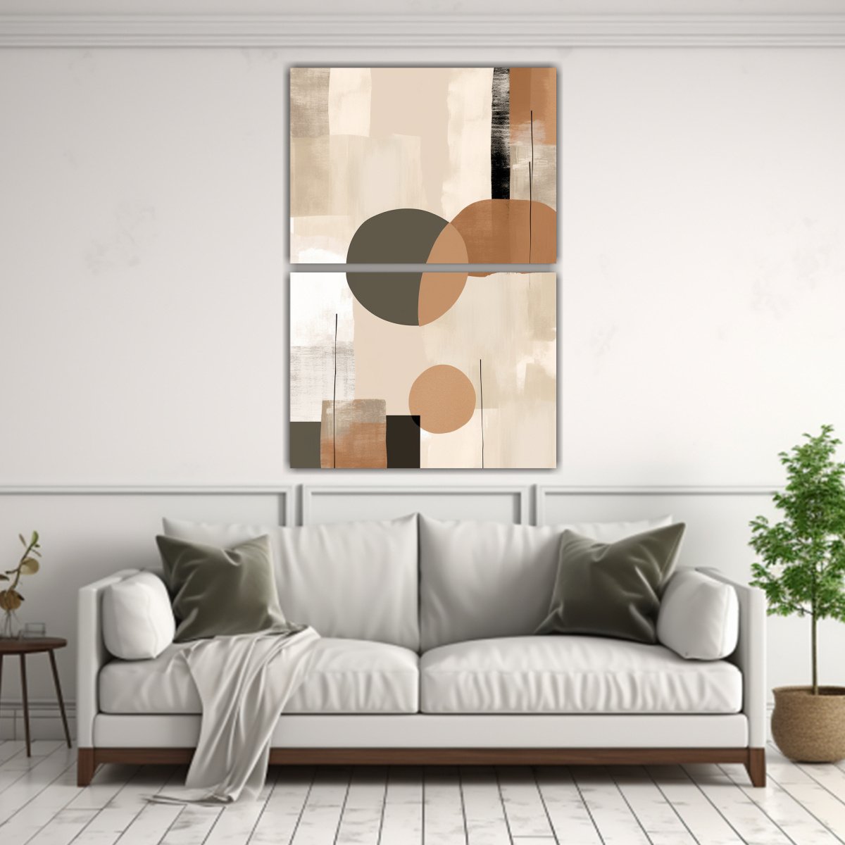 PINTURAS ABSTRACTAS MINIMALISTAS DE TONOS NEUTROS 75X100 CM - 2